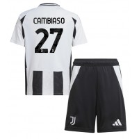 Juventus Andrea Cambiaso #27 Replika babykläder Hemmaställ Barn 2024-25 Kortärmad (+ korta byxor)